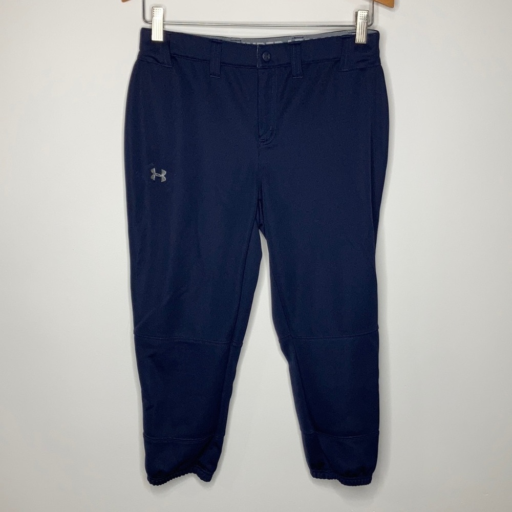 Under Armour navy blue‎ fitted softball pants size small